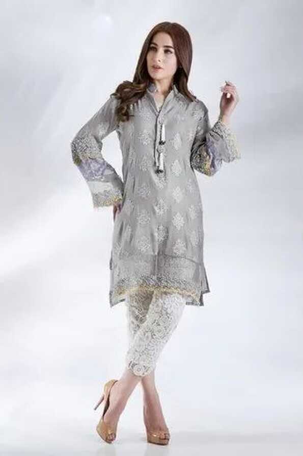 Formal Wear Regular Designer Pakistani Kurti, Wash Care: Dry clean ...