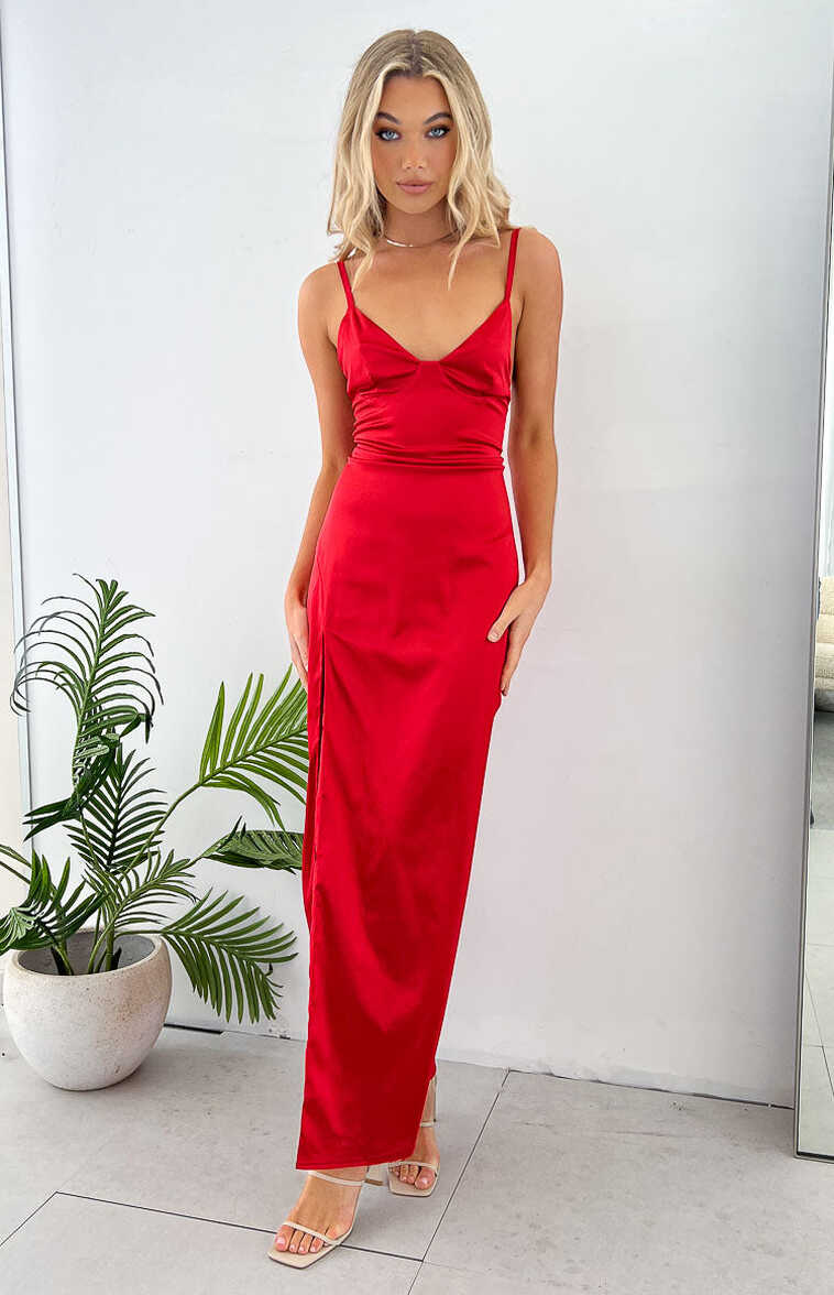 Freesia Red Formal Maxi Dress – Beginning Boutique US