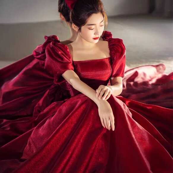 French satin red dress, new style, princess ball gown dress,Custom ...