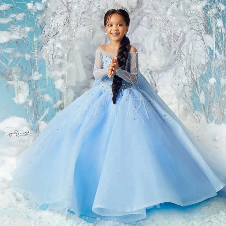 Frozen Ice Queen Girl Pageant Dress Flower Girls Dresses Princess ...