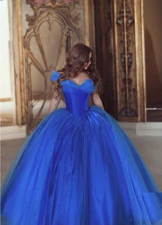 G638, Luxury Royal Blue Cindrella Princess Big Ball Gown, Size(All ...