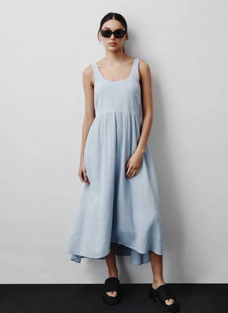 GAUZE MIDI TANK DRESS | DKNY