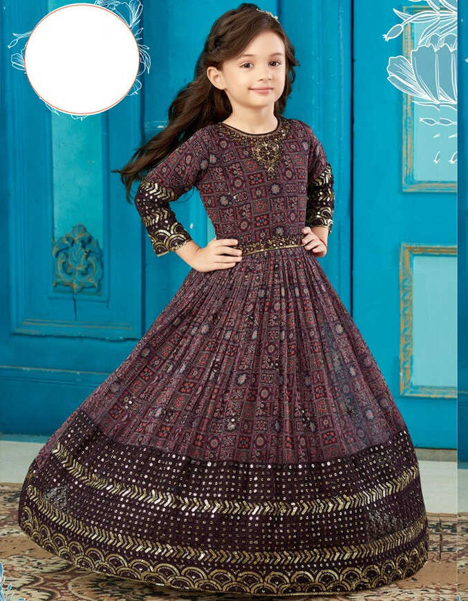 Georgette Brown Long Frock