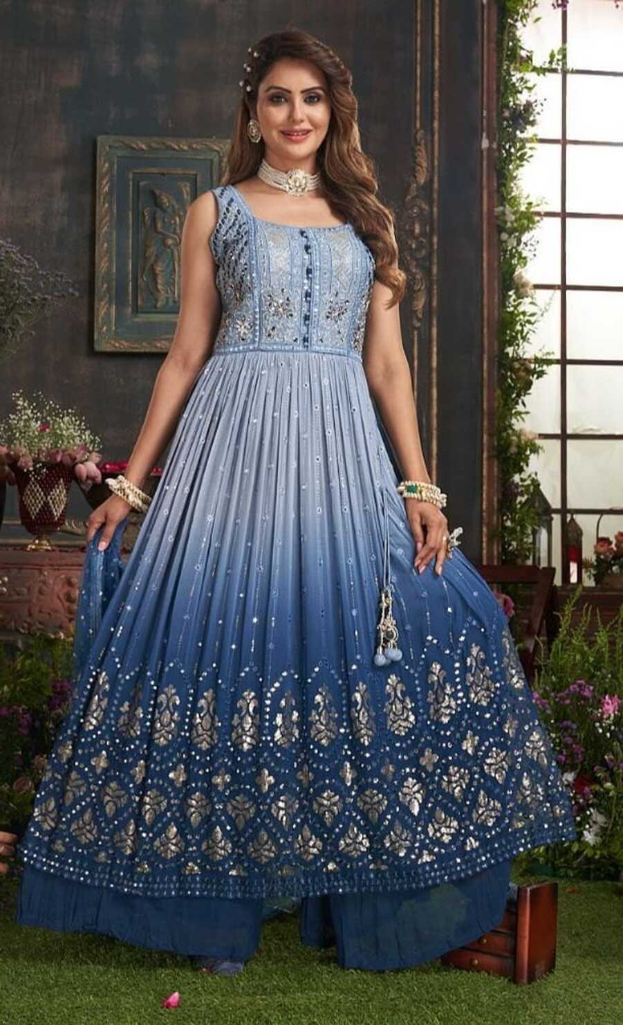 Georgette Gown Dresses Wedding Collection, Size: Large at Rs 4995 ...