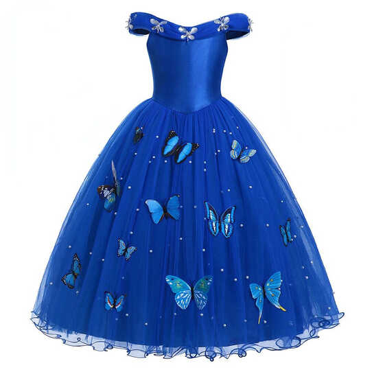 Girl&#39;s Princess Cinderella Dresses Kids Butterfly Bead Birthday ...