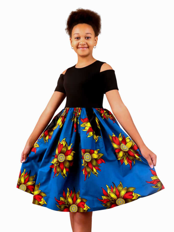 Girl&#39;s dress, mix of uni and wax underneath - MAWANDI | Fashion ...