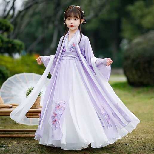 Girl Chinese Hanfu Dress Long Sleeve Tang Costumes Gown Children ...