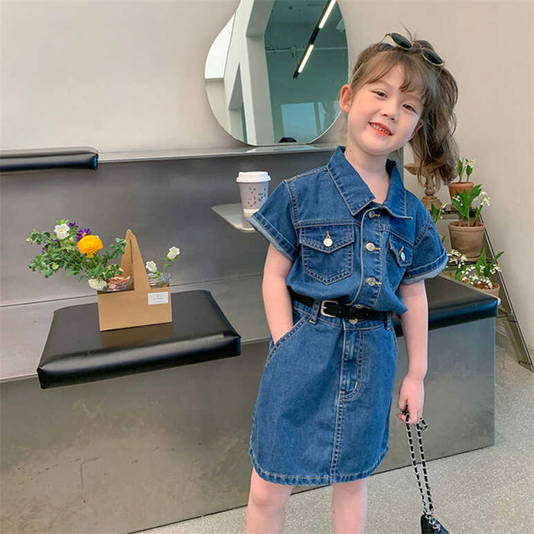 Girl Denim Dresses Pockets Girl Child Dress Summer Children Jeans ...