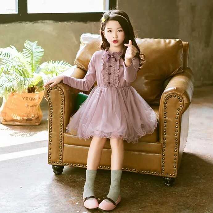 Girl Dresses Girls Dress Flower Autumn Clothes Big Size 14/16 Kids ...