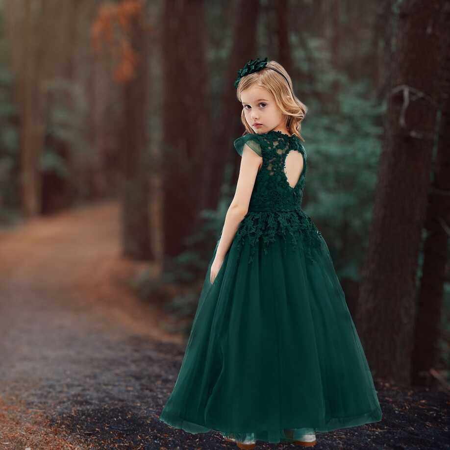 Girls&#39; Green Christmas Dress | Fast Shipping | Sara Dresses