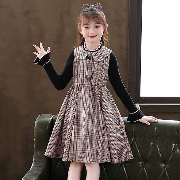 Girls&#39; Suit Spring and Autumn New Style Doll Neck British Style ...