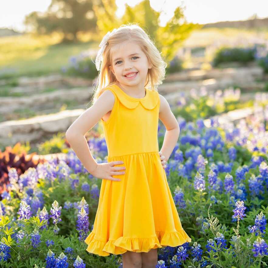 Girls&#39; Summer Twirl Dress - Yellow – Little Stocking Company