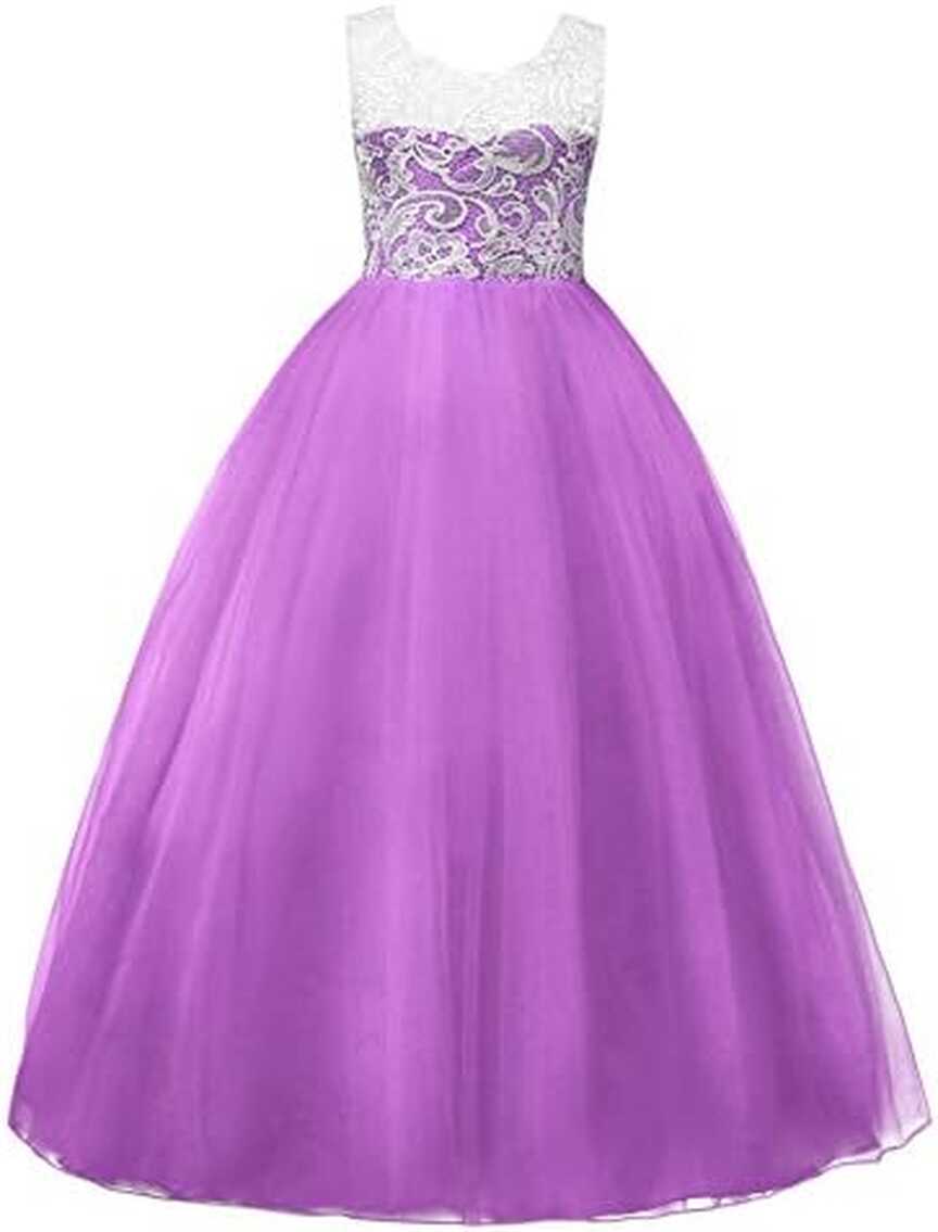 Girls&#39; Tulle Dresses 7-16 Flower Lace Pageant Party Wedding Floor ...