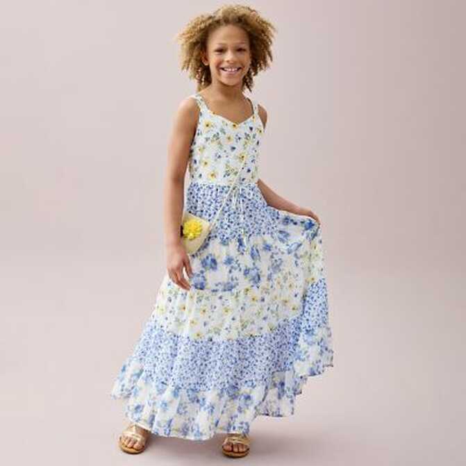 Girls 7-16 Speechless Floral Chiffon Maxi Dress with Purse