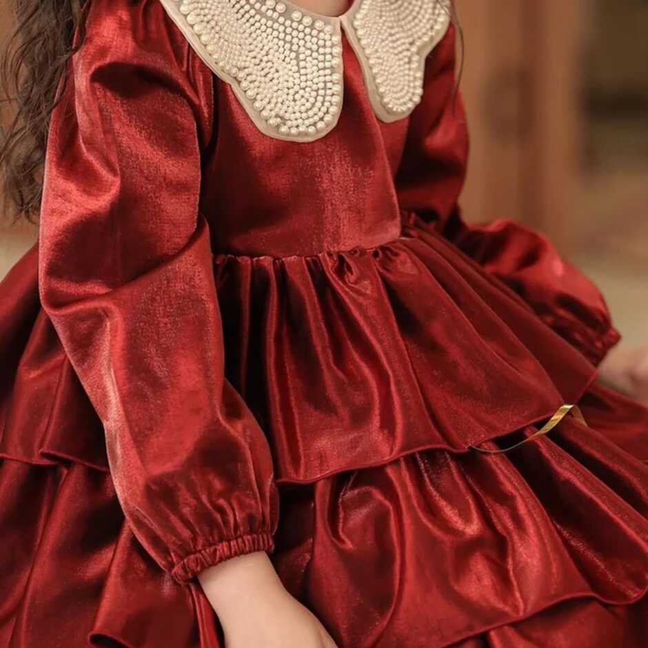 Girls Baptism New Year Velvet Formal Dress Baby Wedding 1st ...