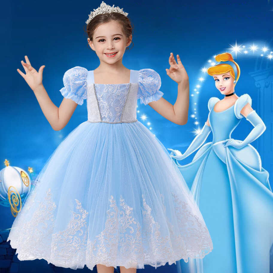 Girls Cinderella Cosplay Costume Party Dress Kids Fancy Dress ...