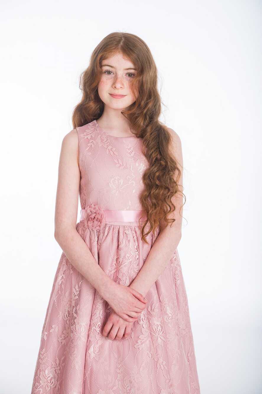 Girls Clara Rose Pink Dress – Occasionwear for Kids