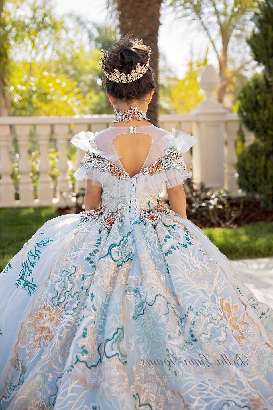 Girls Couture Royal Princess Dress, Luxury Ball Gown With Fully ...