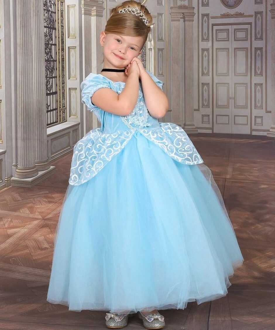 Girls Deluxe Princess Cinderella Inspired Costume Ball Gown ...