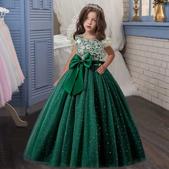 Girls Dress Skirt Big Boy Sleeveless Sequin Wedding Dress Flower ...