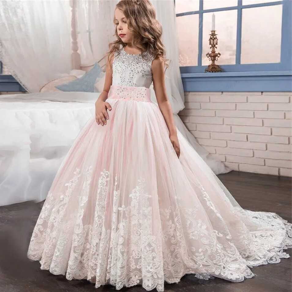 Girls Dresses Fancy Flower Long Prom Gowns Teenagers Dresses For ...