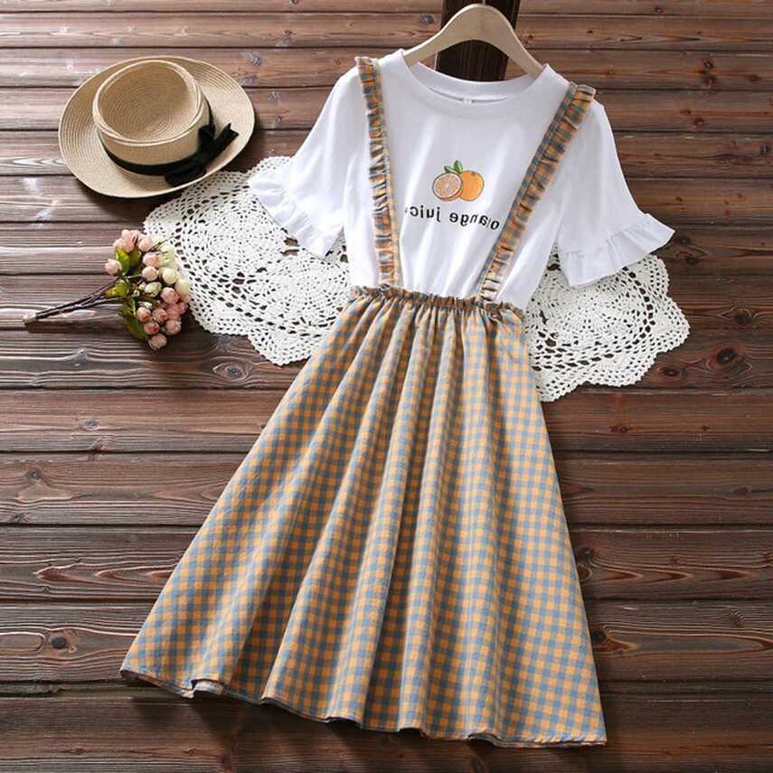 Girls Dresses for Summer Fake Two-piece Girls Western Style ...