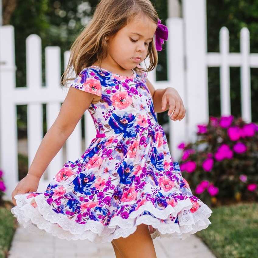 Girls Floral Dresses - Cheeky Plum