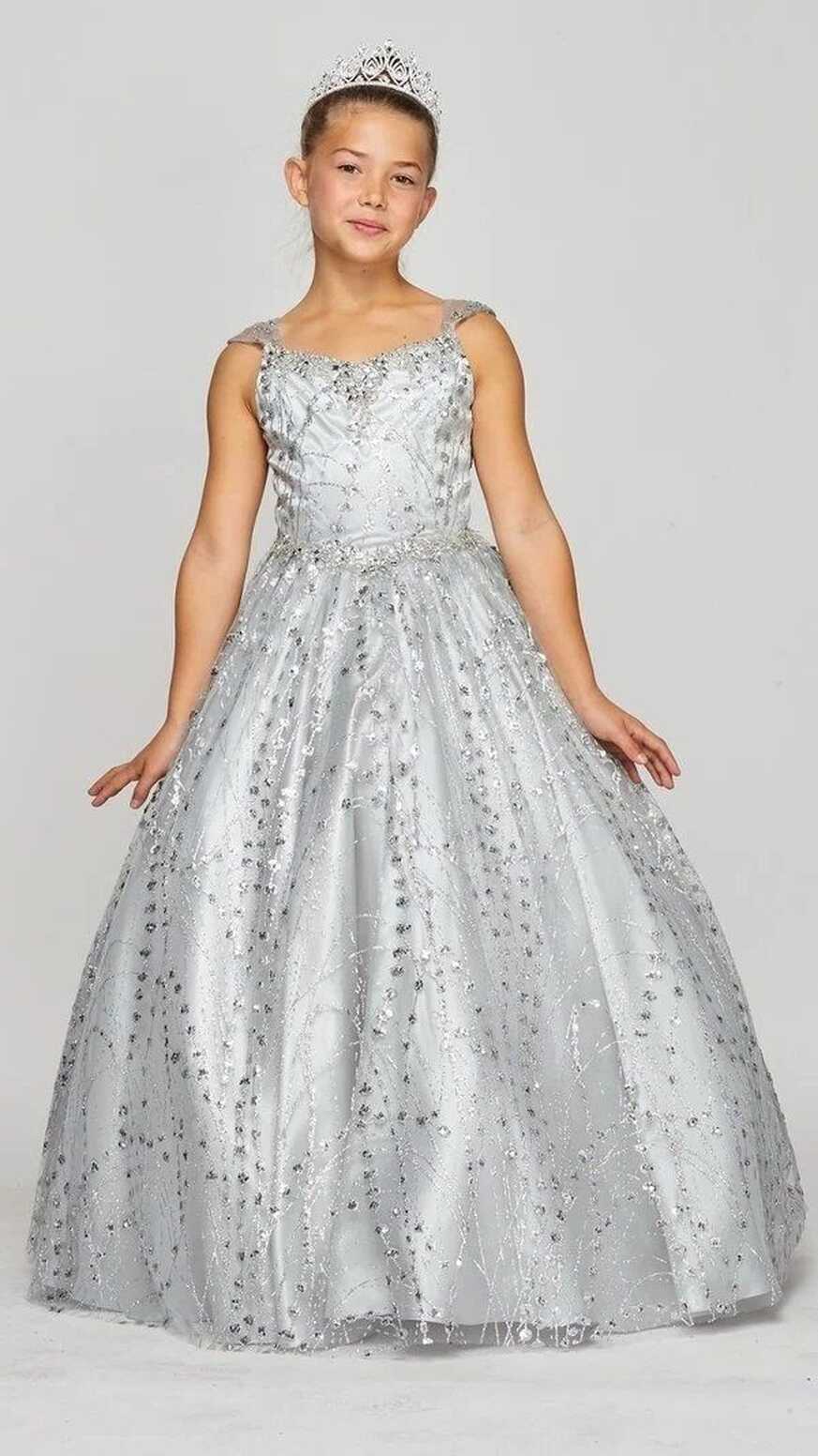 Girls Long Sleeveless Glitter Dress by Cinderella Couture 8007 ...