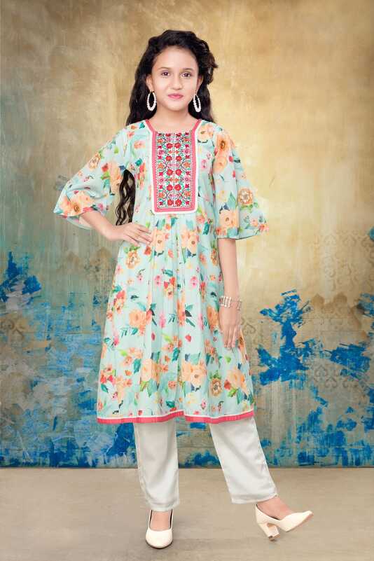 Girls Party Wear - Girls Party Wear - Kurti Set :: RAJESH KIDS