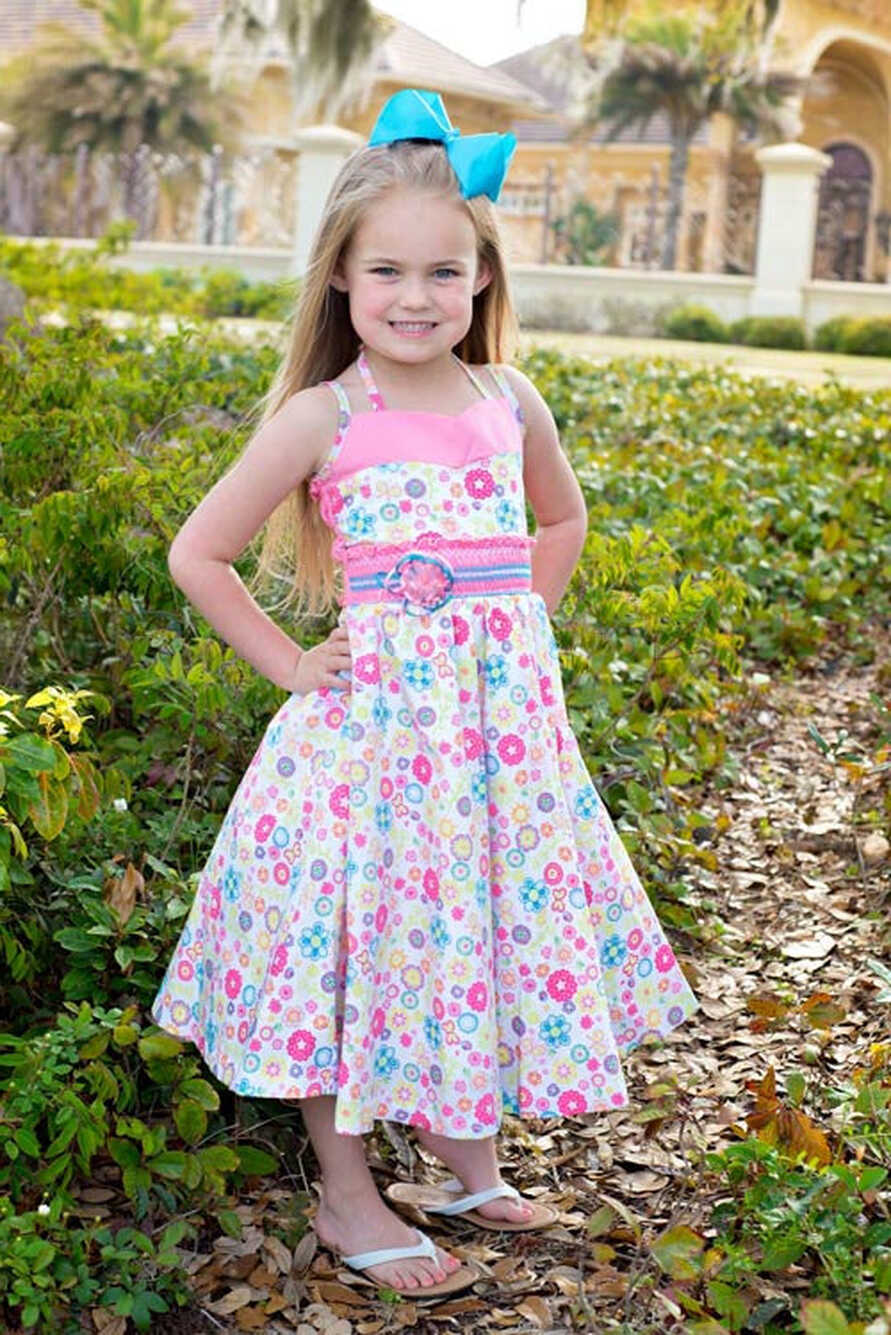 Girls Pink Summer Dress Twirly Skirt