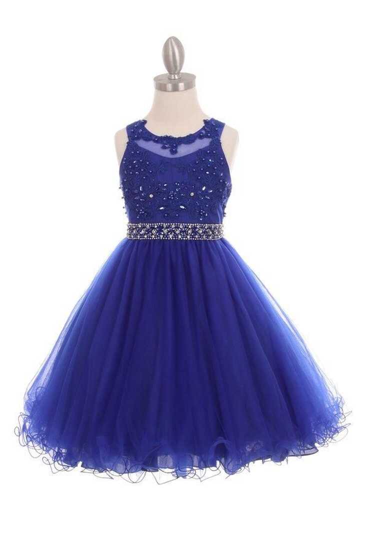 Girls Short Ruffled Dress with Beaded Bodice by Cinderella Couture ...