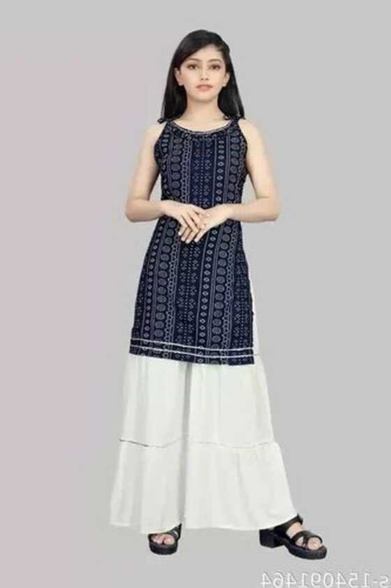 Gkb- 154091464 R K Maniyar Special Rayon Suit Sharara Set - Navy ...