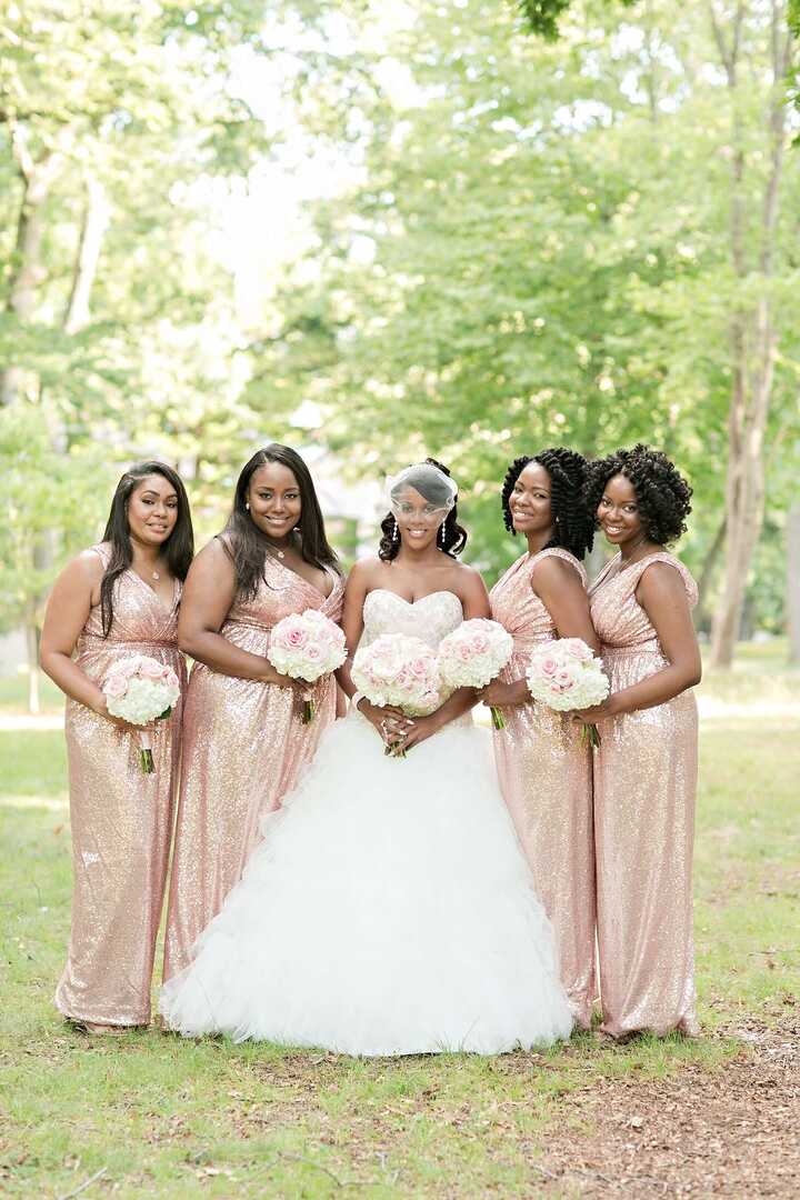 Glam Rose Gold Sequin Bridesmaid Dresses