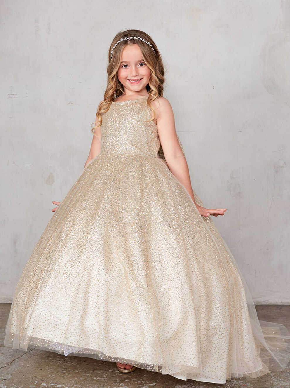 Glitter Flower Girl Ball Gown- TT-005804 — Danielly&#39;s Boutique