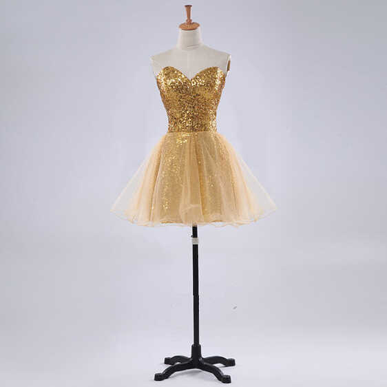 Gold Sequin Sparkly Homecoming Dress, Short Homecoming Dresses ...