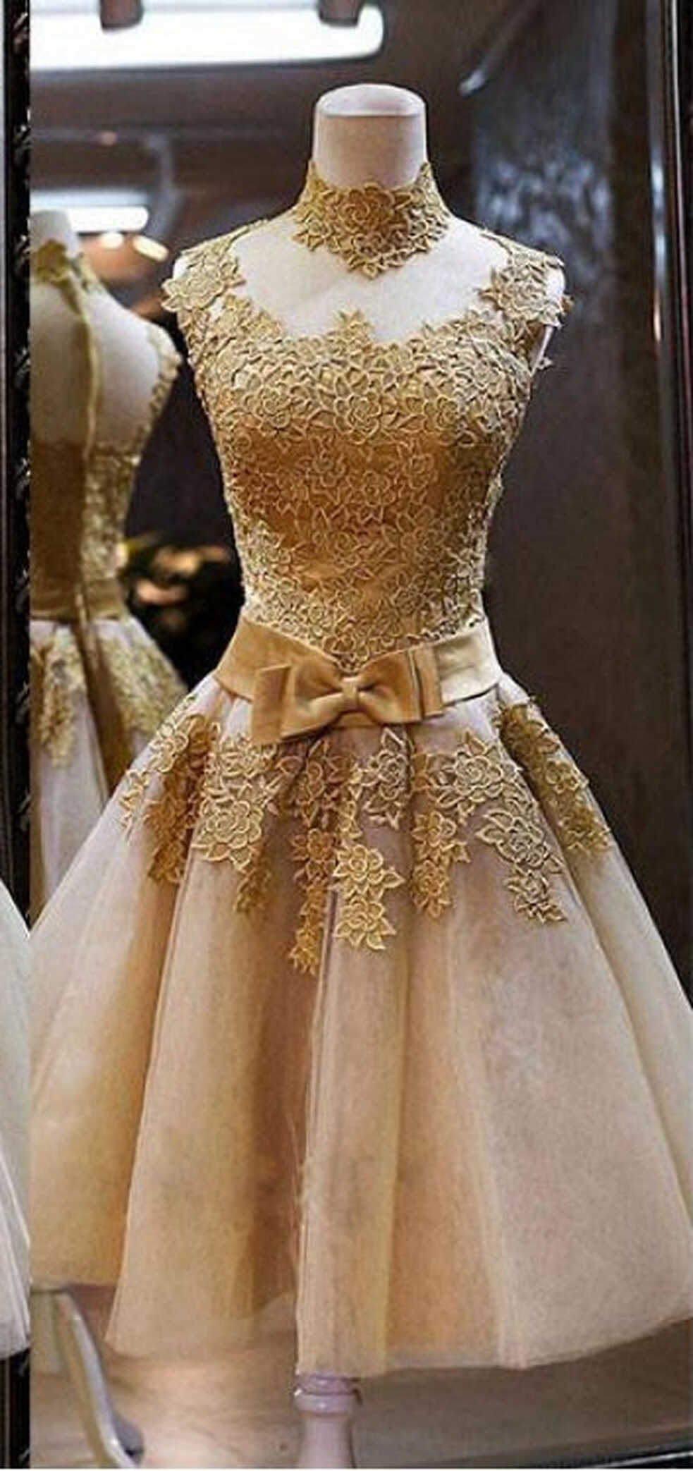 Gold Short Prom Dress, Homecoming Dresses, Graduation School Party ...