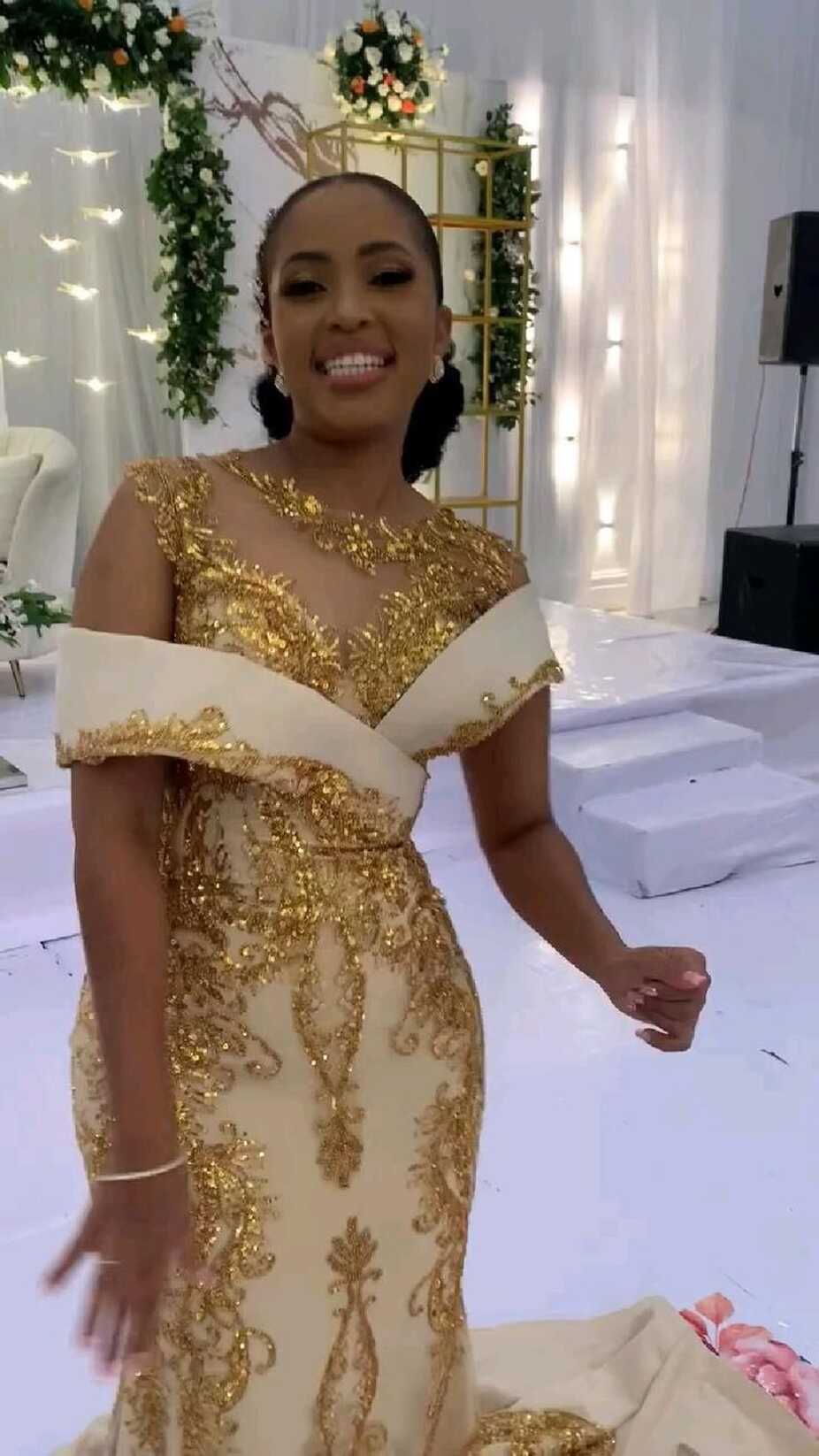 Gold Wedding Reception Dress | Nigerian Bridal Robes