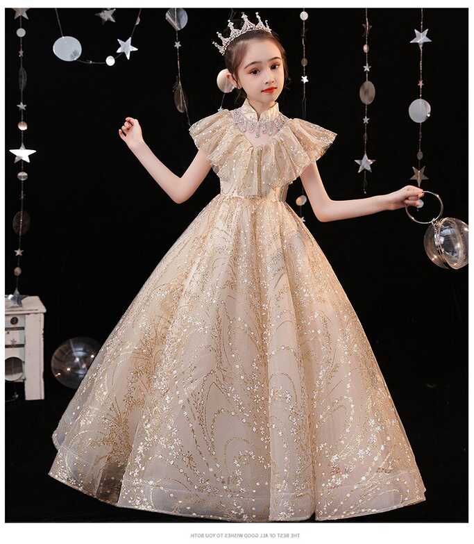 Golden Overall Sequin Princess Gown – 1lovebaby