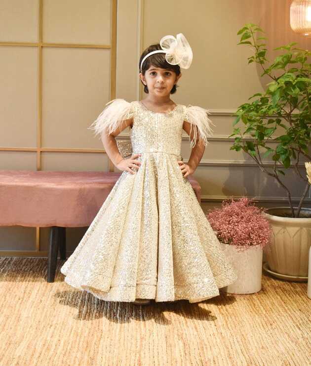 Golden Sequins Gown for Girls – FayonKids