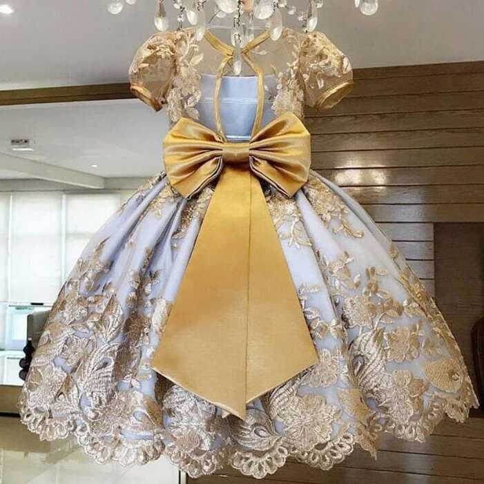 Good Quality Girl Evening Princess Dress Lace Embroidery Kids ...