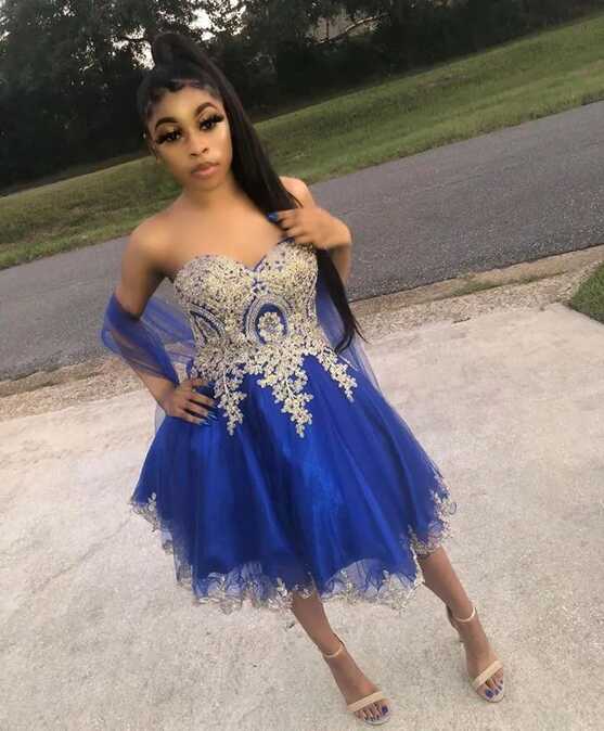 Gorgeous Royal Blue Sweetheart Tulle Homecoming Dresses Sweet 16 ...