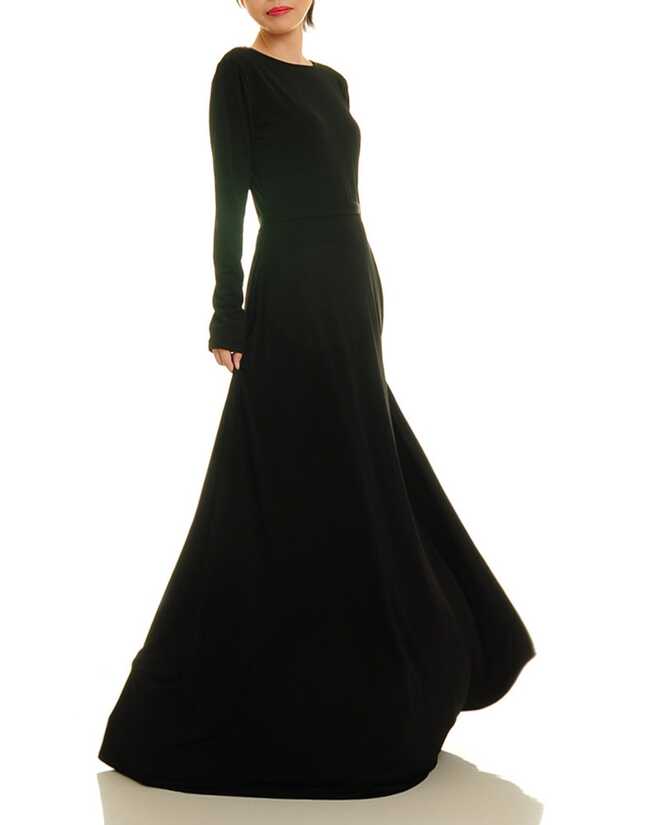 Gothic Dress Black Maxi Dress Fit &amp; Flare Medieval Dress Black ...