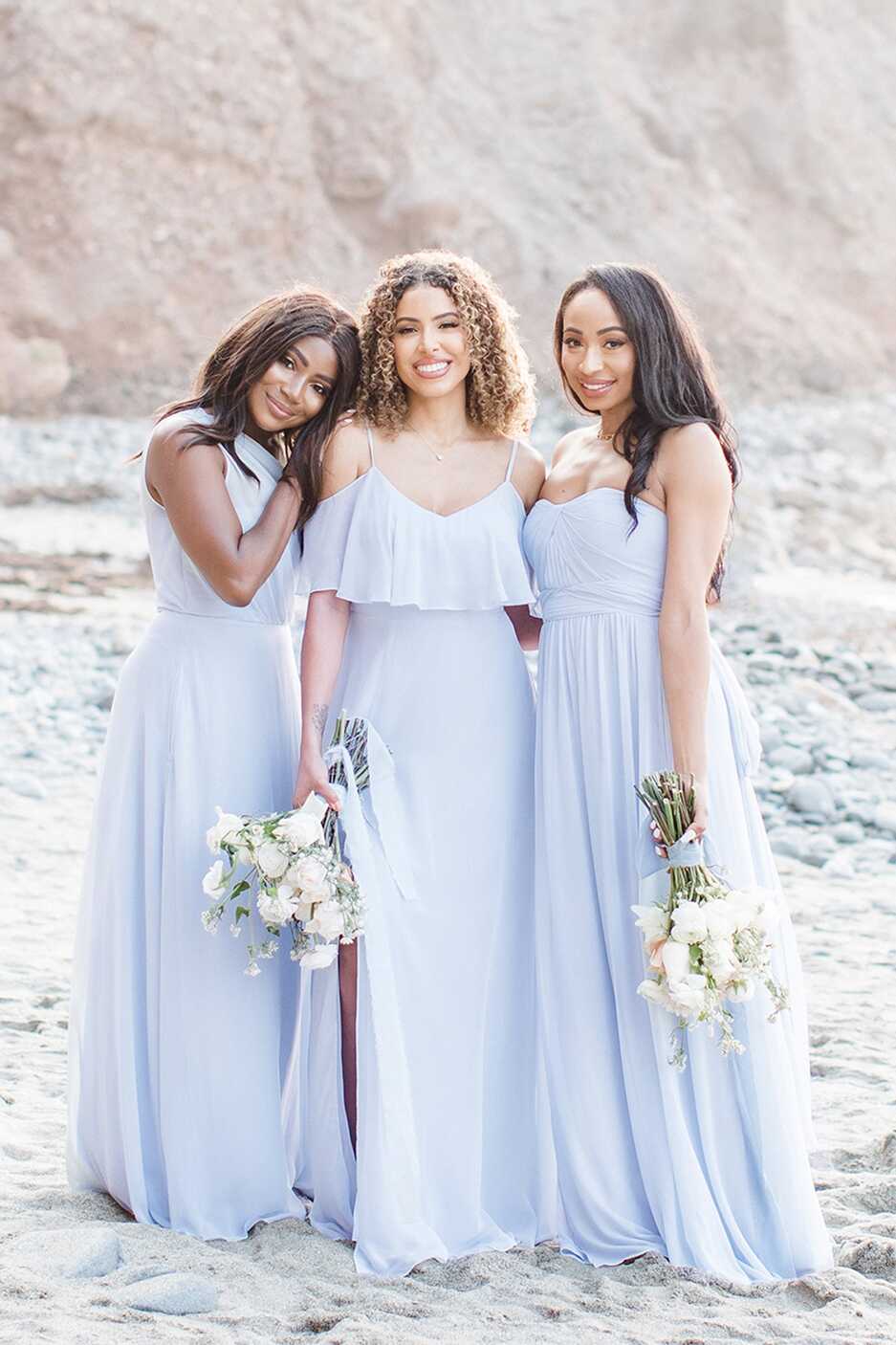 Grace Convertible Chiffon Bridesmaid Dress in Ice Blue | Birdy Grey