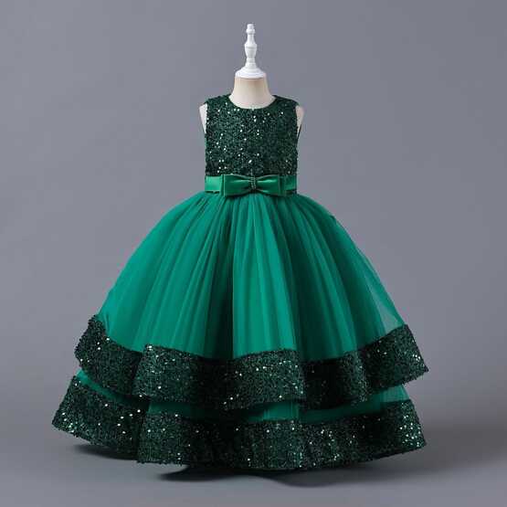 Green Flower Girl Dress Princess Dress Children&#39;s Piano ...