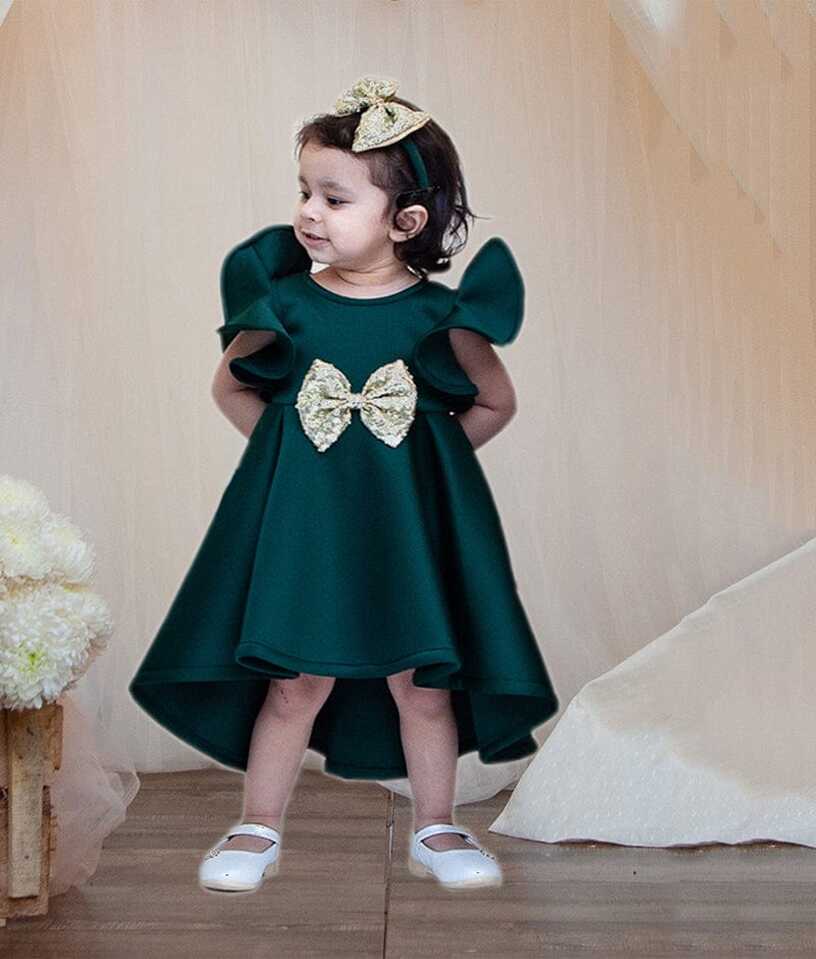 Green Lycra Dress for Girls – FayonKids