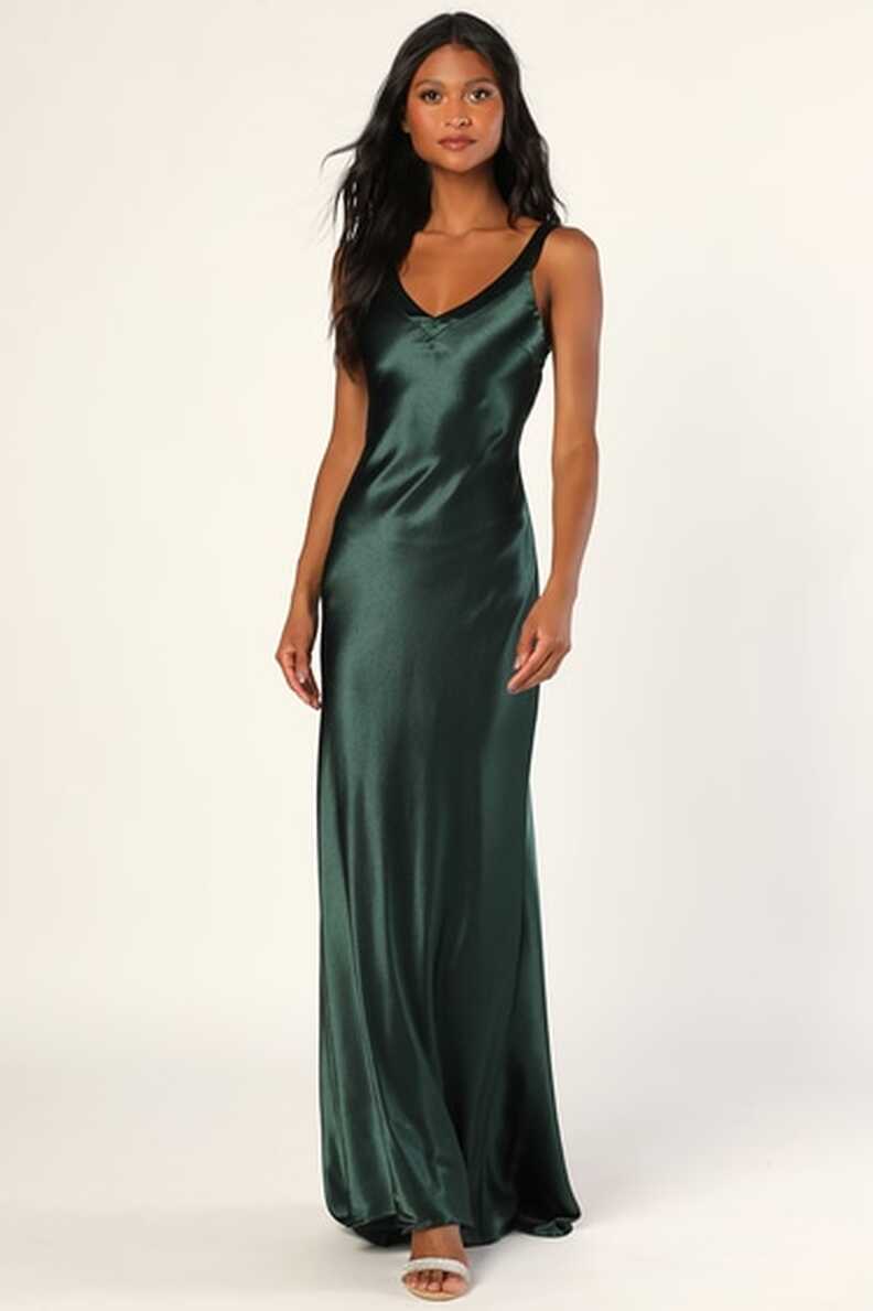 Green Maxi Dress - Satin Maxi Dress - Strappy Maxi Dress - Lulus