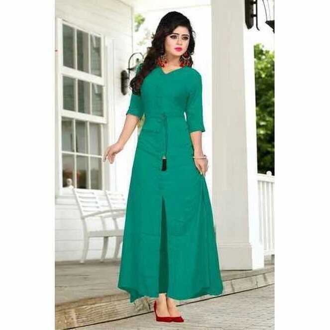 Green Party Wear Ladies Casual Long Dress at Rs 450/piece in New ...