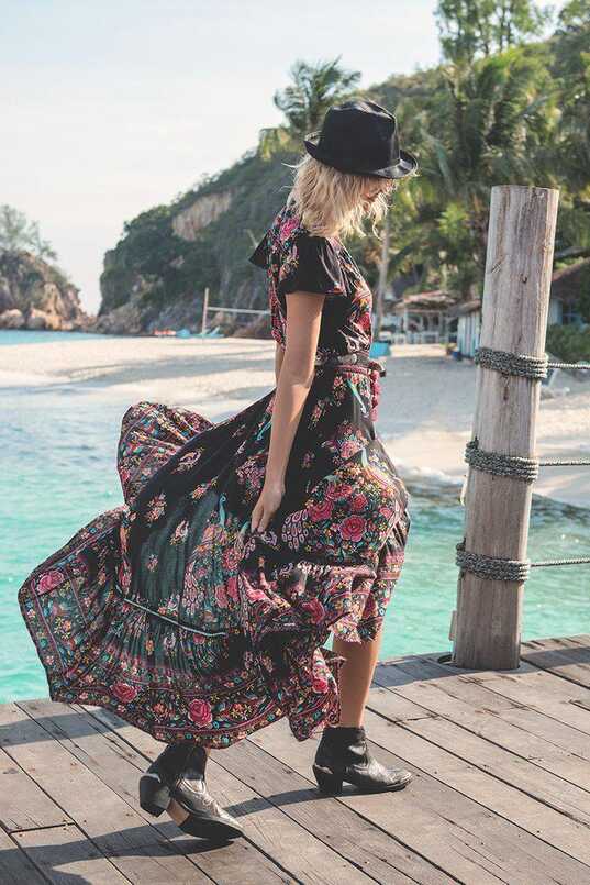 Gypsy Style Black Beach Maxi Dress - ChicBohoStyle – Chic Boho Style