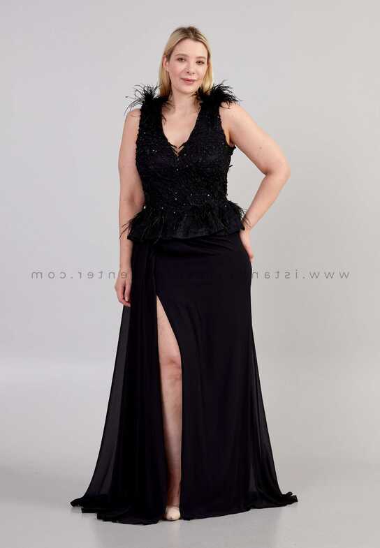 HALLMARK Sleeveless Maxi Crepe Column Plus Size Black Wedding ...