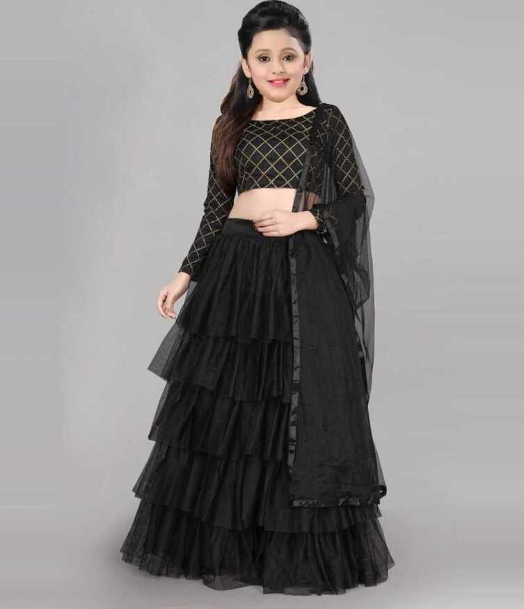 HEPRI Girls Lehenga Choli Ethnic Wear Checkered Lehenga, Choli and ...